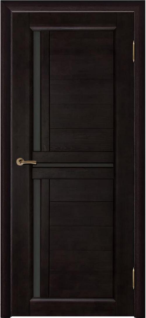 Дверь из массива сосны "Олимп" цвет венге, остекленный