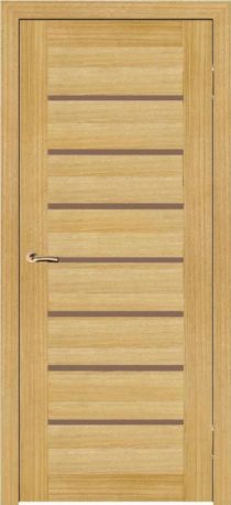 Дверь межкомнатная из шпона дуба и ясеня "Омега " дубового цвета